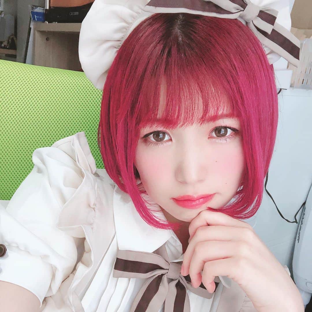 胡桃沢まひるさんのインスタグラム写真 - (胡桃沢まひるInstagram)「. . めいどるらんどvol.99に出演させて頂きました♡. ちゃんと衣装を着て、チケットを手売りしてディアステでイベント出演するのはなんと6年ぶり😳. ライブやっぱり楽しいし、自分の好きな曲を歌って踊るのは最高に気分がいいな///. オムそばに落書き沢山したり、「萌えキュンしたいの？」ってめいどるの代名詞を言わせてもらったり‪(ᐡɞ̴̶̷ ̫ ɞ̴̶̷ᐡ). . . 歌った曲 ♥Lost my music / 涼宮ハルヒcv.平野綾 ♥二息歩行 / DECO*27 ♥ハッピー☆マテリアル / 桃井はるこ  ハルヒは自分の青春なので絶対歌いたいって思っていた楽曲！ いつかハルヒ縛りのイベントしたい、ってようちゃんとお話してるからたいな~~~🥺💕. . 二息歩行はリス子さんが歌っているのを聴いて曲の印象というか聴き方が変わった楽曲。リス子さんは楽曲への愛がどの曲でも強いから、自分なりの「二息歩行」を噛み砕いて歌ったよ、 何か伝わっていたらいいなぁ…. . ハピマテは美夏ちゃんと🌻🐶. 高周波として知られている2人でやるならやはり『THE カワイイ』かなと思って選曲して美夏ちゃんに覚えてもらいました💕. . いちごコンプリートもダンス1から覚えてステップも練習して振り入れ大好きマンからしたら充実しておりました‪(ᐡɞ̴̶̷ ̫ ɞ̴̶̷ᐡ)💓. かりんちゃんとまぁゆが来てくれていたのですが、「まひるん歌めちゃ上手くなったね！🥰」って褒めてくれて嬉しかった…🥺💕. 努力は裏切らないね(っω`*). . .  #めいどるらんど #メイド服 #kawaii #可愛い #ぶりっこ #ぶりっこポーズ #あざといは正義 #可愛いの権化 #メイド #秋葉原 #秋葉原ディアステージ #まひてん天使かよ #japanesegirl #japanese」1月27日 17時47分 - mahiru104
