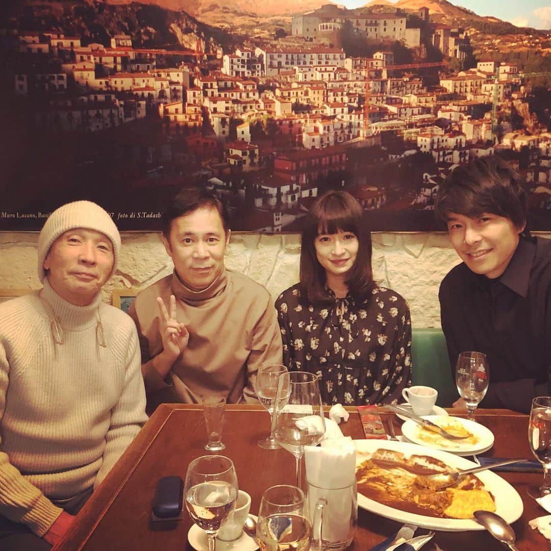 岡村隆史のインスタグラム：「ついに！  光秀さん 駒さん 東庵先生 菊丸  #麒麟がくる」