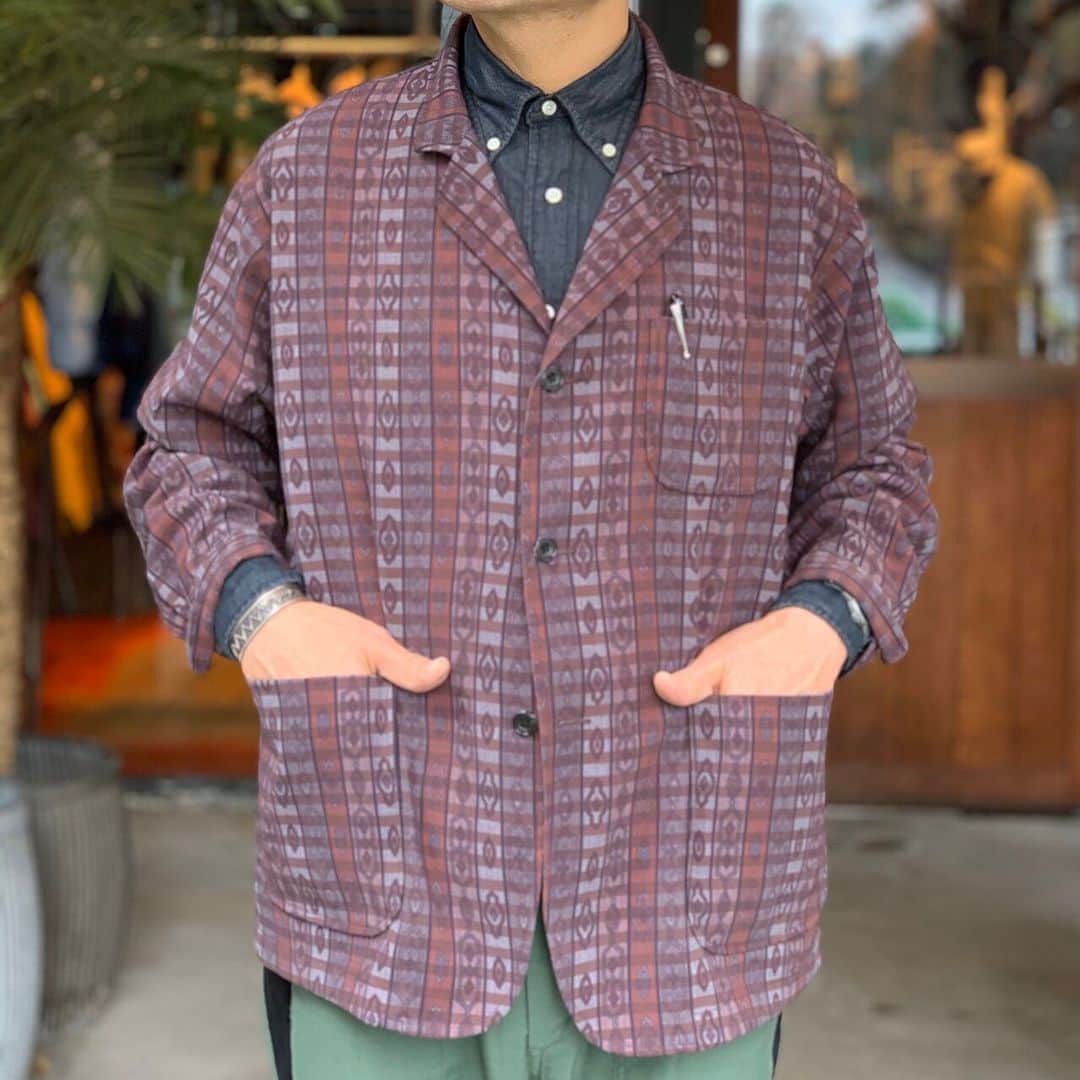 のインスタグラム：「BEAMS PLUS STYLE  #beams #beamsplus #beamsplusharajuku #harajuku #tokyo #jacket #jacketstyle #pattern #patterndesign #vintagepattern #mensfashion #mensstyle #menswear」