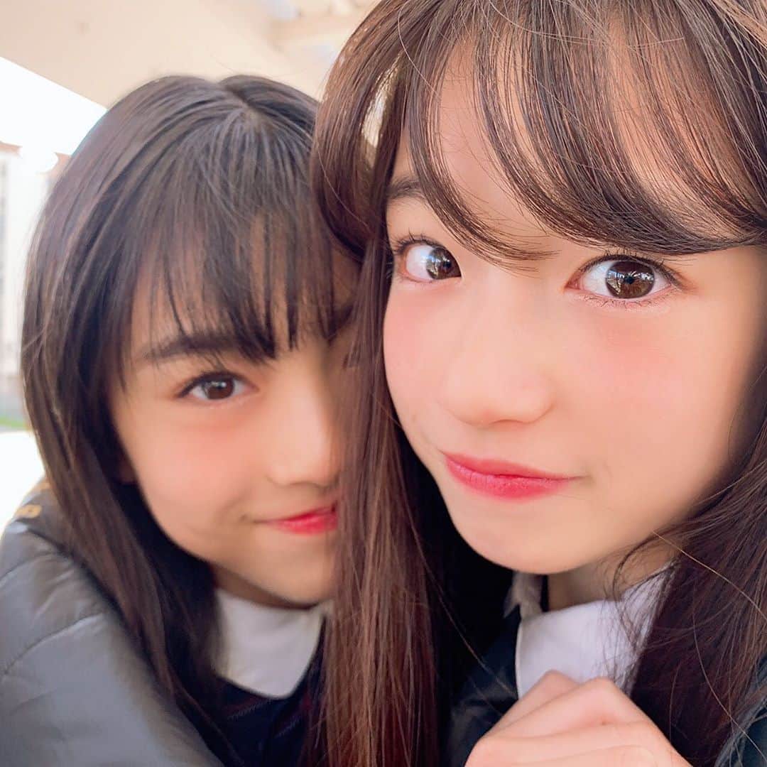 ニコ☆プチのインスタグラム：「あっぷ~~。 . . 朝7:00に撮影して鬼寒だった日❄️ 雪降るかな~~？☃️ #近藤藍月  #葛西杏也菜  #川合菖蒲  #八木珠梨」