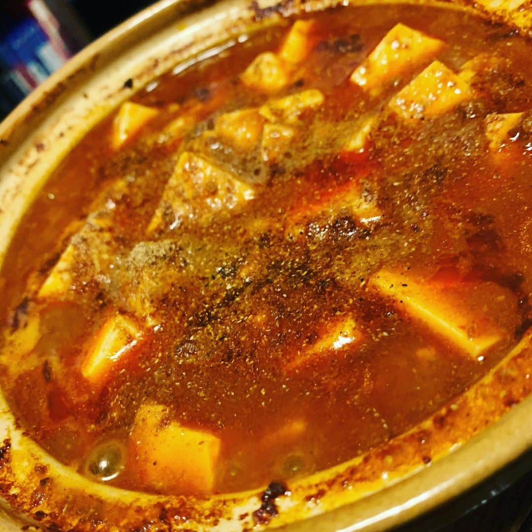 長田成哉のインスタグラム：「かっっらい麻婆豆腐が食べたくて 作りました。笑 #麻婆豆腐 #四川風」