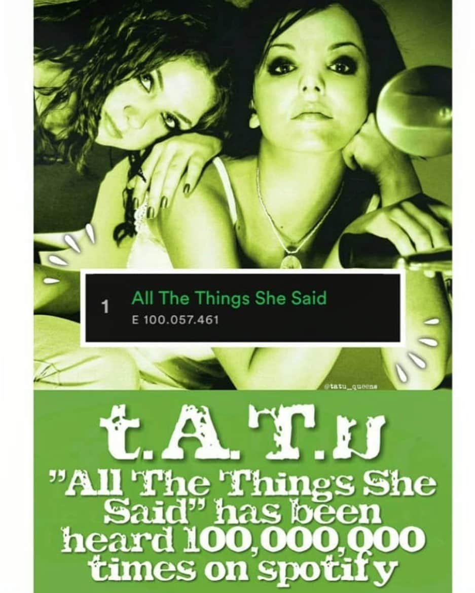 リェーナ・カーチナさんのインスタグラム写真 - (リェーナ・カーチナInstagram)「Congratulations to the FAN-LOVE all over the world!❤️ tatu is blessed with your unconditional love and support! #tatu 🙏🏼 T H A N K  Y O U 🙏🏼 ✏️ comment when you first heard #allthethingsshesaid ?」1月28日 3時00分 - lenakatina