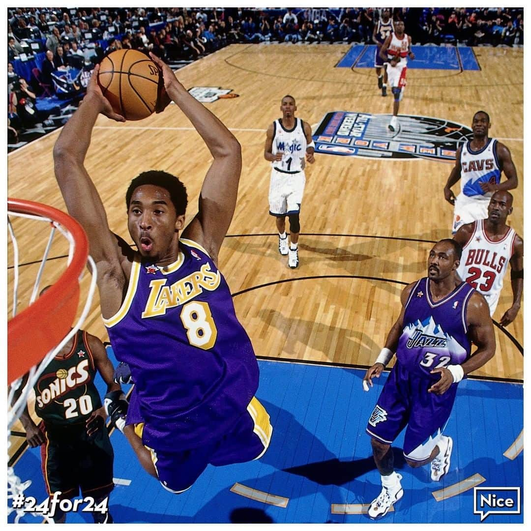 Nice Kicksさんのインスタグラム写真 - (Nice KicksInstagram)「#24for24 - Kobe Bryant became the youngest player in an NBA All-Star Game in his second season at the age of 19. He was one of four Lakers to make the All-Star roster but interestingly was a starter on the All-Star team despite not being a starter on his own team. Before a packed crowd in NYC’s Madison Square Garden, Kobe Bryant was the second-highest scorer only behind the ASG MVP Michael Jordan. This was MJ's final All-Star Game appearance as a member of the Chicago Bulls. Many mark this performance as the official moment that Kobe Bryant ascended into basketball stardom. Following an incredible rookie season, Adidas felt strong about the likelihood of Kobe making the All-Star squad. For the game, Kobe Bryant laced up in an All-Star version of his first signature shoe - the adidas KB8.」1月28日 3時00分 - nicekicks