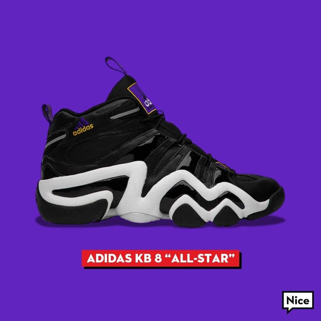 Nice Kicksさんのインスタグラム写真 - (Nice KicksInstagram)「#24for24 - Kobe Bryant became the youngest player in an NBA All-Star Game in his second season at the age of 19. He was one of four Lakers to make the All-Star roster but interestingly was a starter on the All-Star team despite not being a starter on his own team. Before a packed crowd in NYC’s Madison Square Garden, Kobe Bryant was the second-highest scorer only behind the ASG MVP Michael Jordan. This was MJ's final All-Star Game appearance as a member of the Chicago Bulls. Many mark this performance as the official moment that Kobe Bryant ascended into basketball stardom. Following an incredible rookie season, Adidas felt strong about the likelihood of Kobe making the All-Star squad. For the game, Kobe Bryant laced up in an All-Star version of his first signature shoe - the adidas KB8.」1月28日 3時00分 - nicekicks