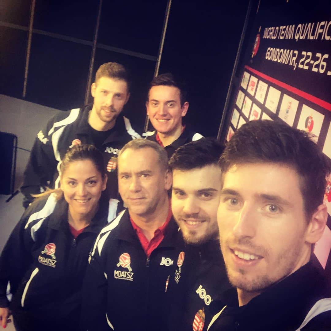 SZUDI Adamのインスタグラム：「Unfortunately we couldn’t qualify for the team event in Tokyo but still we played a good tournament in Gondomar. #🇭🇺 #rise2tokyo #androtabletennis #ittf #olympicqualification」