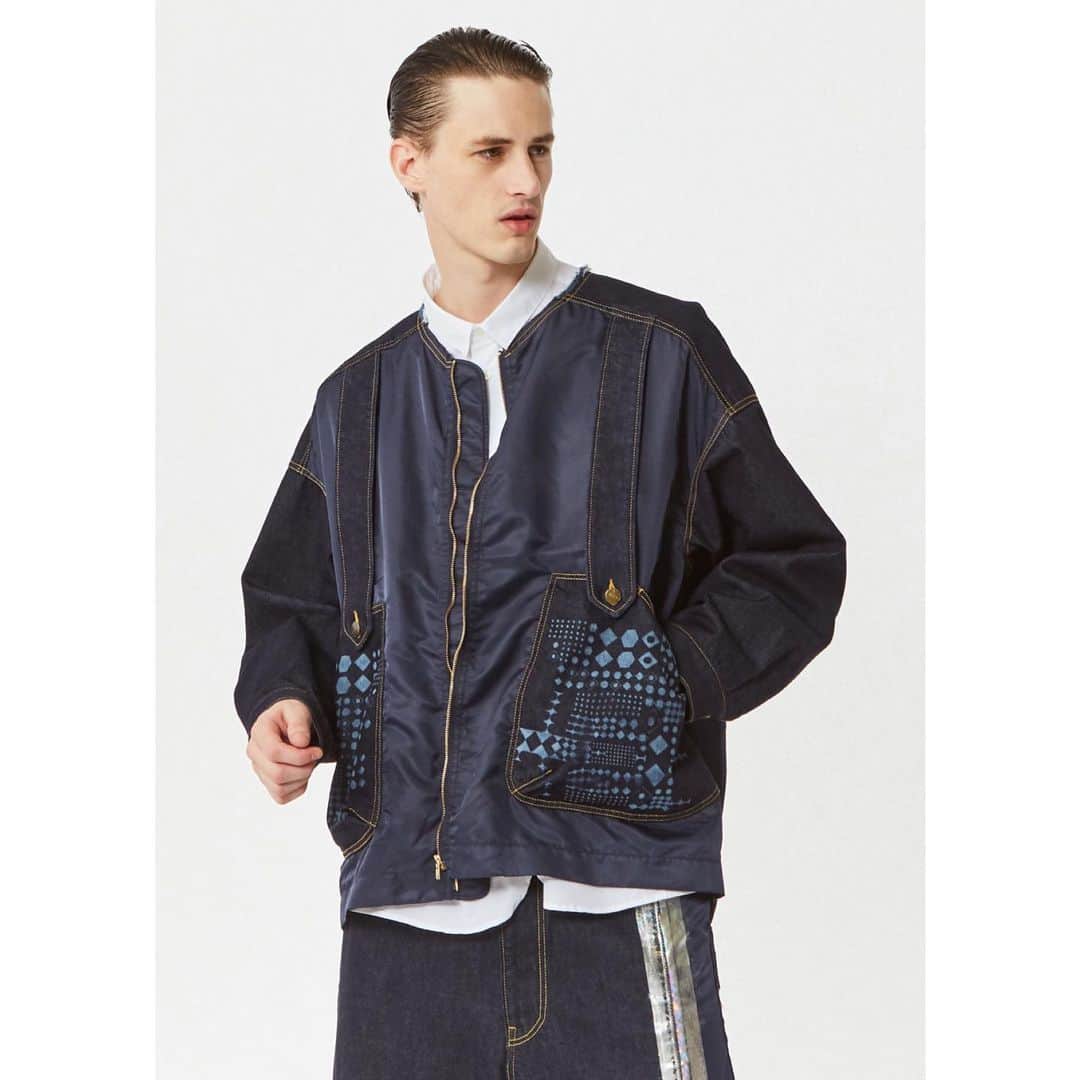 のインスタグラム：「NEW ARRIVAL  フォッシルデニム 1505RFJ015 NAVY 34,000YEN+TAX  フォッシルデニム 1505RFP016 NAVY 29,000YEN+TAX  IN STORES NOW  #frapbois #フラボア #2020 #spring #summer #collection #コレクション #cambrianexplosion #カンブリアンエクスプロージョン #fashion #ファッション #denim #デニム #jacket #ジャケット #denimjacket #デニムジャケット #pants #パンツ #denimpants #デニムパンツ #setup #セットアップ #tokyo #japan」