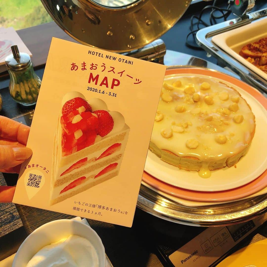 里井真由美さんのインスタグラム写真 - (里井真由美Instagram)「あまおういちごのマカダミアパンケーキ🥞🍓🍓 ・ ・ ホテルニューオータニ東京では #あまオータニ ‼️ あまおういちごのメニューでフェアを開催中です〜🍓🍓🍓 @hotelnewotanitokyo ・ ・ 40階「タワービュッフェ」！ビュッフェメニューのひとつで、 ・ ・ ホテルニューオータニさんと「食べあるキング」がコラボしていて、モデルの @tanakaofficial 田中里奈ちゃんがプロデュースされました。 ・ ・ もちもち生地と いちご練乳ソースもあうし、 ・ ・ →2.3枚め)他にも色々お好みでシロップもかけられるの。 ・ ・ 甘党のわたしは、 いちご🍓＋生クリーム＋あんこ ♡ ・ ・ 練乳もしみてるから、最強やわぁ ・ ・ 40階からの眺めも楽しめるし、ほかのあまおうスイーツもあります。 召し上がったら #あまオータニ タグ付けして投稿してみてね♡素敵なプレゼント当たるチャンスあります♪ ・ ・ 今日は寒空ですが、ホテルもお部屋もぬくぬく。あまおうマップも活用してみてね〜 ・ ・ #あまオータニ#田中里奈 #ニューオータニ #あまおう #食べあるキング#ランチビュッフェ#タワービュッフェ#里井真由美  #さといいね#栗スイーツ#デパ地下#ホテルスイーツ#デパ地下スイーツ#ホテル#ありが糖運動#まゆログ#フードジャーナリスト里井真由美 #いちご#いちご🍓#苺」1月28日 10時36分 - mayumi.satoi
