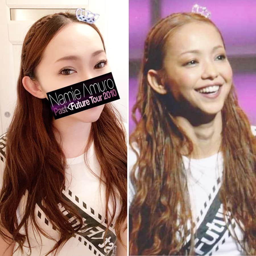 安室奈美恵　ファンアカウントさんのインスタグラム写真 - (安室奈美恵　ファンアカウントInstagram)「使ってないウィッグで三つ編みカチューシャを作ってPAST < FUTURE tour の安室ちゃんヘアスタイルにチャレンジしてみました( ˊᵕˋ*)✨ #安室奈美恵 #namieamuro  #amuronamie  #安室ちゃん風ヘアー  #安室ちゃんとお揃い  #安室ちゃんのお隣失礼しました🙇‍♀️」1月28日 10時41分 - shizuka1119214