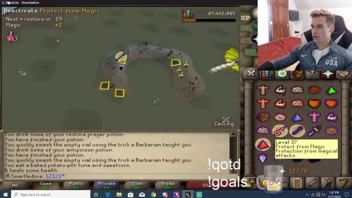 サミュエル・ミクラクのインスタグラム：「What I do in my free time. If anyone still plays #oldschoolrunescape you understand these clips, if not just come to hang out and chat. I stream on twitch @samuelmikulak weekdays from 2-4 EST. I do it for fun, all earnings go to helping the animal shelters of my choice. #osrs」
