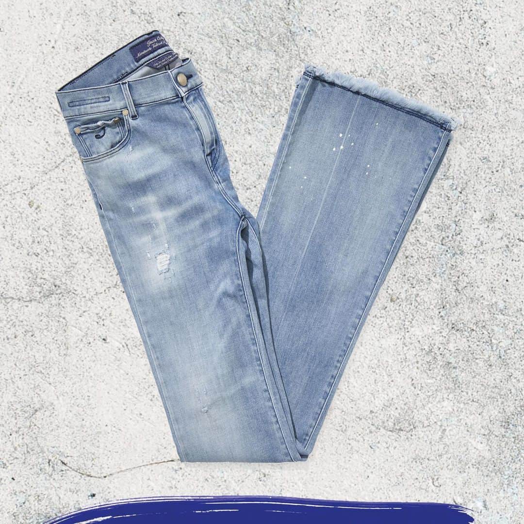 Jacob Cohenのインスタグラム：「Seasonal uniform: the frayed Frida jeans  S/S 20 Woman Collection  Made in Italy  #JacobCohen #JacobCohenJeans」