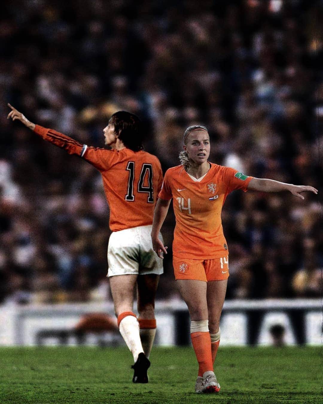 ヨハン・クライフのインスタグラム：「🤩 Jackie has always used the number 1⃣4⃣ in honour of her idol Johan Cruyff. Today, January 28 (2x14), Jackie becomes an ambassador of the Cruyff Foundation. Welcome to the family! 👋」