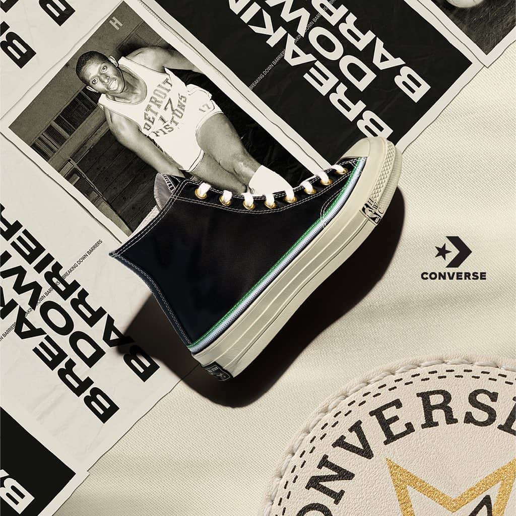 Foot Lockerさんのインスタグラム写真 - (Foot LockerInstagram)「Honoring the athletes who broke down the NBA's color lines, the #converse Pro Leather & Chuck Taylor 'Breaking Down Barriers' collection lands 2/1 in-store at select @houseofhoops locations.」1月29日 7時35分 - footlocker