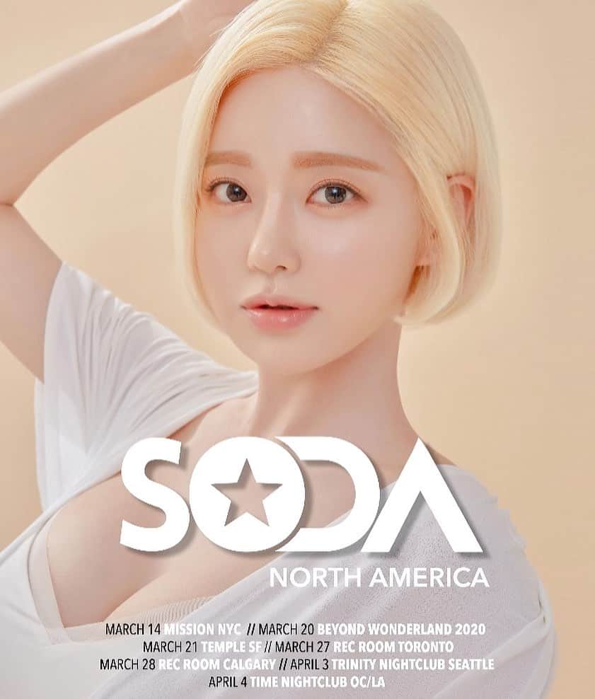 Dj Sodaさんのインスタグラム写真 - (Dj SodaInstagram)「디제이소다 북미투어!! 🇺🇸🇨🇦❤️ Super excited to share this with you guys! I’m going to have my first North America Tour in March/April🔥🔥🔥 I can hardly believe that one of my dream is coming true😘 See y’all soon! #NYC #BeyondWonderland #Sanfrancisco #Toronto #Calgary #Seattle #OrangeCounty #LosAngeles」1月29日 16時09分 - deejaysoda