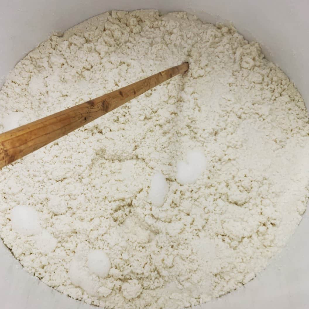 宮田麺児のインスタグラム：「今日の醪の様子です✍️ 26日日曜日の留仕込み後では米が水分を吸って干上がった感じでしたが、数日経って全体が溶けて柔らかくなってきました。」