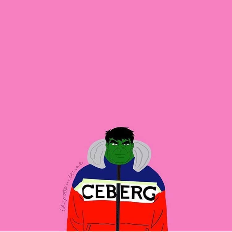 ジェームスロングのインスタグラム：「Don’t make him angry...... you won’t like him when he’s angry. The incredible Hulk in @iceberg by @thepoopculture ❤️」