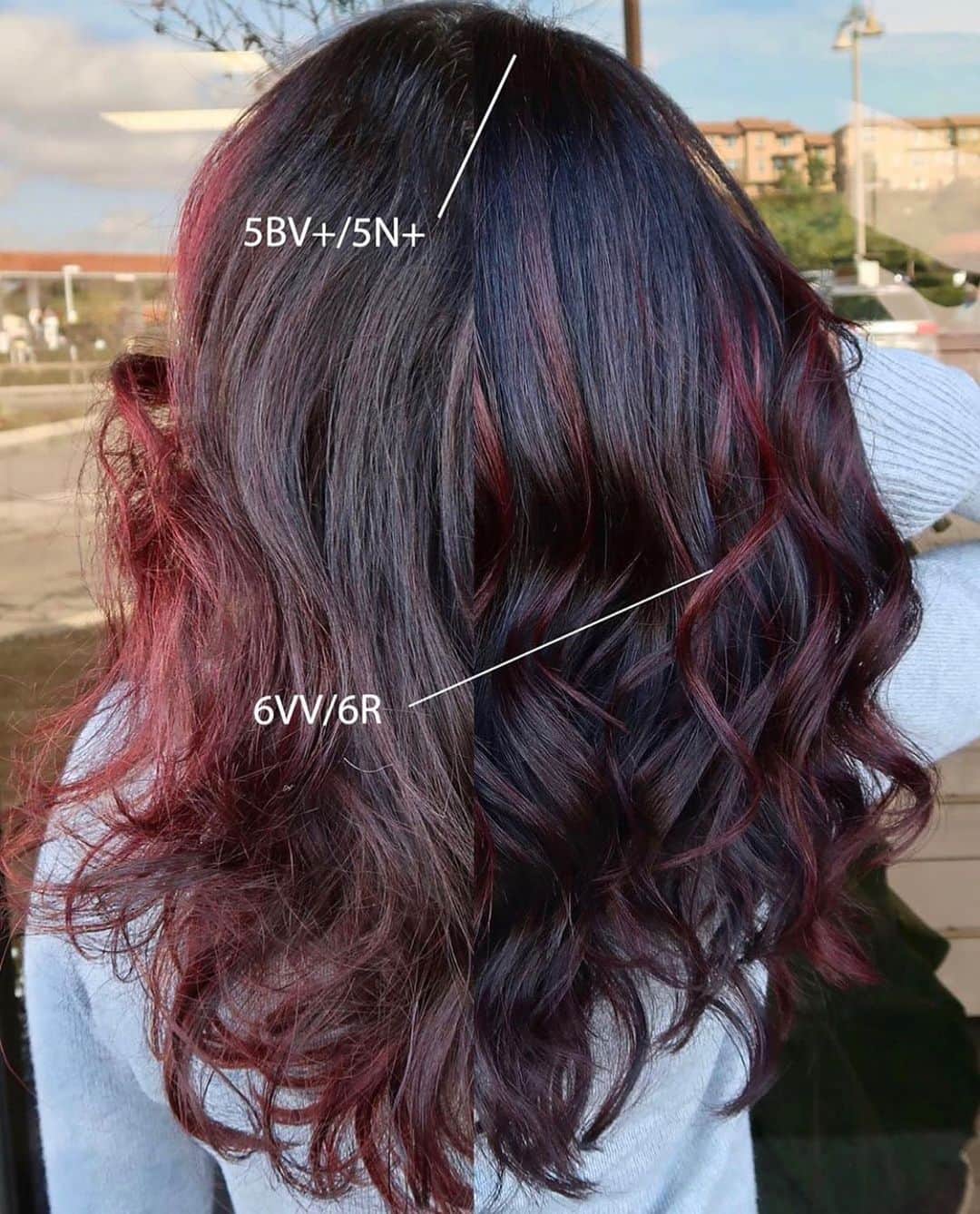 CosmoProf Beautyさんのインスタグラム写真 - (CosmoProf BeautyInstagram)「Chocolate covered cherries, anyone?🍫🍒⁣ ⁣ My client had about a five week grow out, 75% gray, and we took her to a beautiful brown violet.⁣ ⁣ Formula using all @kenraprofessional⁣ Permanent 5BV+ / 5N+ 20vol 1:1⁣ Demi 6VV/6R 9Vol 1:2⁣ Hair by #cosmopro @mirellamanelli⁣ ⁣ Find the NEW #kenraprofessional Monochrome collection through your Salon Consultant, online & at your local #cosmoprofbeauty where you are #licensedtocreate⁣ ⁣ #repost #kenracolor #darkred #winecolor #merlothair #burgundyhair」1月30日 0時29分 - cosmoprofbeauty