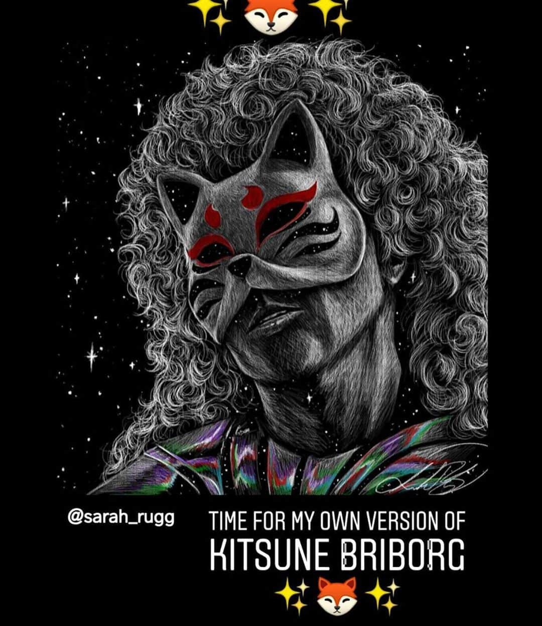 ブライアン・メイさんのインスタグラム写真 - (ブライアン・メイInstagram)「Thanks guys !!! My Kitsune Cyborg - or Briborg if you wish - is happy.  Yokatta desu. 💥💥💥💥 Should he come again ? Yes - he is INARI - inspired by Toyokawa Shinto Shrine.  Thank you dear Noriko-San for making him happen. Bri XX」1月30日 1時05分 - brianmayforreal