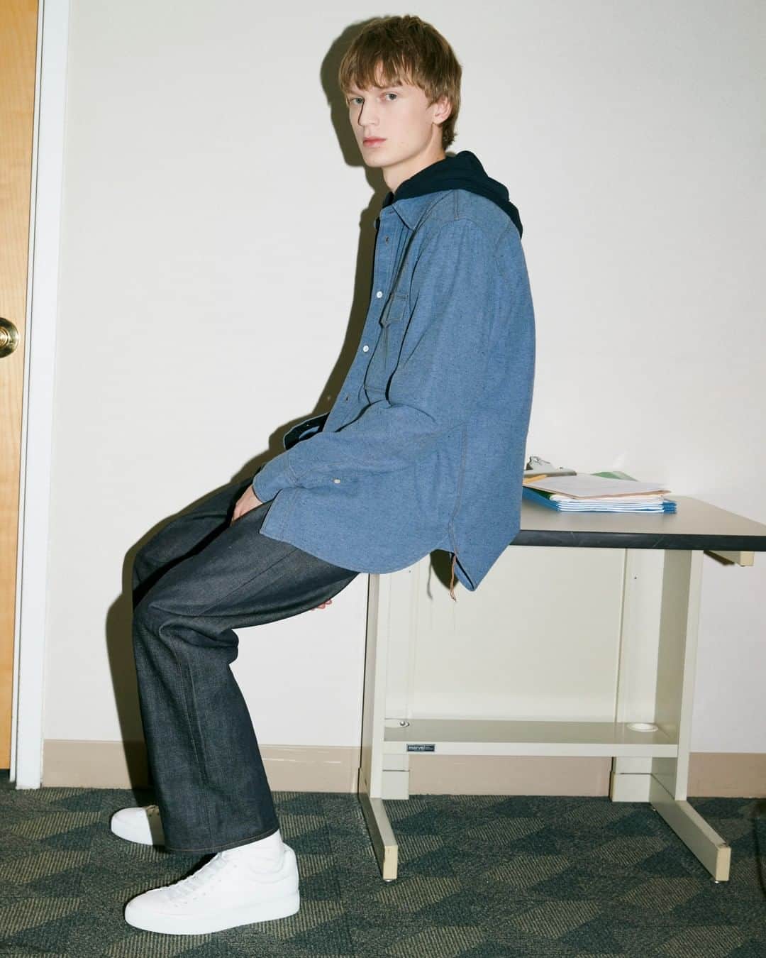 ラグ&ボーンのインスタグラム：「Recut Gems. Repurposed materials and vintage inspired fits in the workwear-inspired, upcycled Jack Shirt and the straight cut RB 10 jean in raw. #rbHY19」