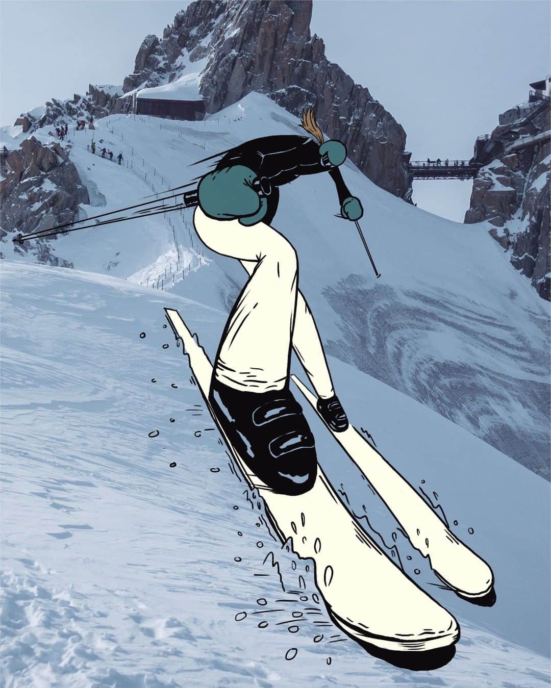 のインスタグラム：「Shready for the slopes? Stop by Booth #44055-UL at @outdoorretailer and see what we’ve been carving out for next fall… Illustration by @burnandbroad.」