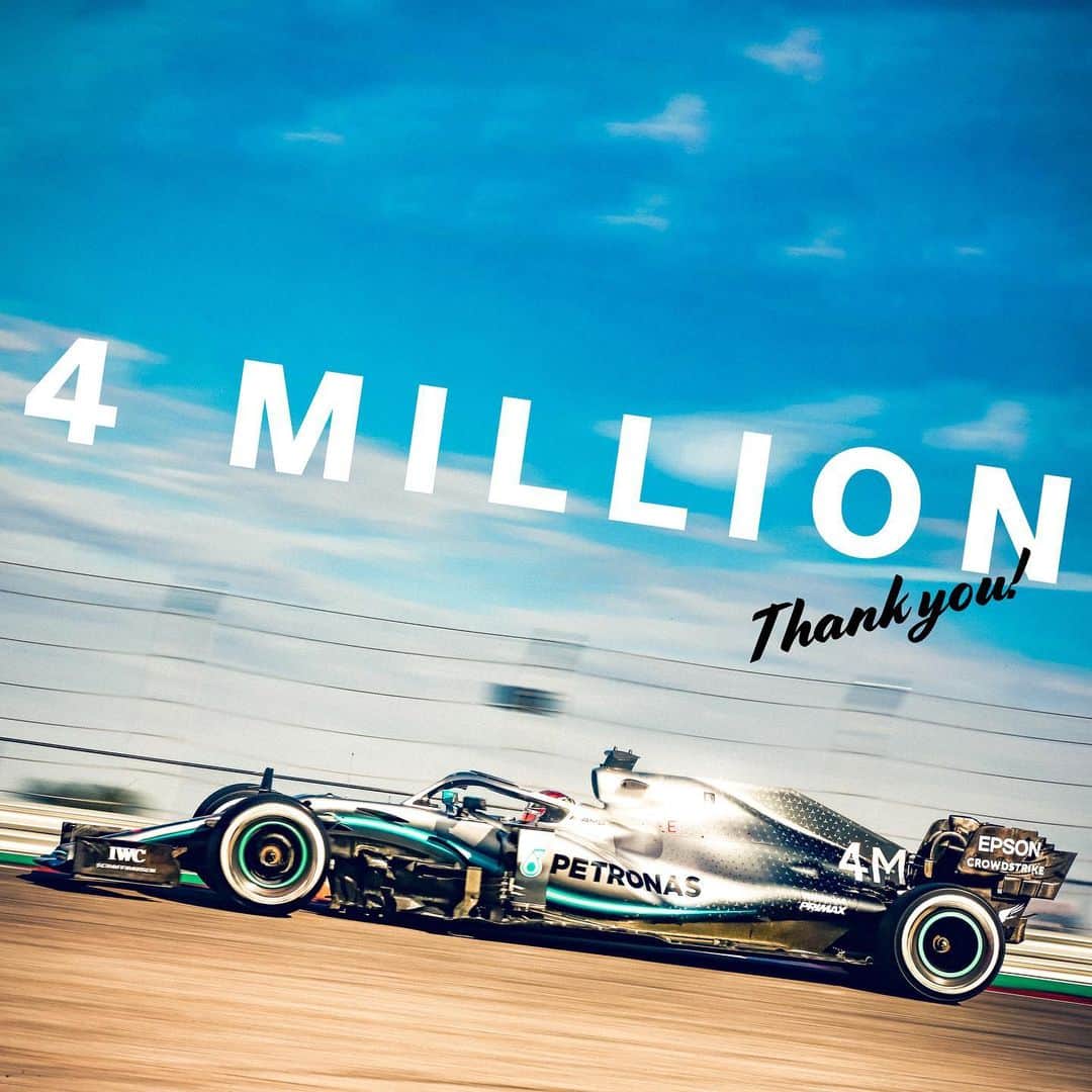 MERCEDES AMG PETRONASさんのインスタグラム写真 - (MERCEDES AMG PETRONASInstagram)「We’ve made it to FOUR MILLION on @instagram 👊 A special thanks to all the #BestFans around the 🌍 who are on this journey with us! ❤️」1月30日 3時06分 - mercedesamgf1