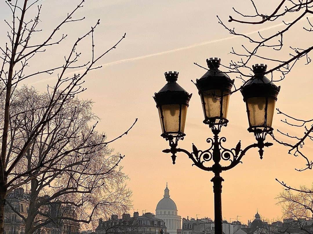 カロリーヌ・ド・メグレのインスタグラム：「Île de la Cité, Paris IV 🇫🇷 This pic I took looks like an old postcard, super cliché, of Paris, and I like it」