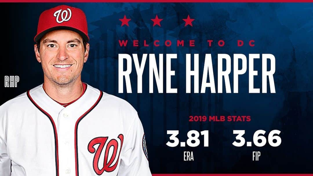 ワシントン・ナショナルズさんのインスタグラム写真 - (ワシントン・ナショナルズInstagram)「The World Series champion Washington Nationals have acquired RHP Ryne Harper from the Twins.」1月30日 3時29分 - nationals