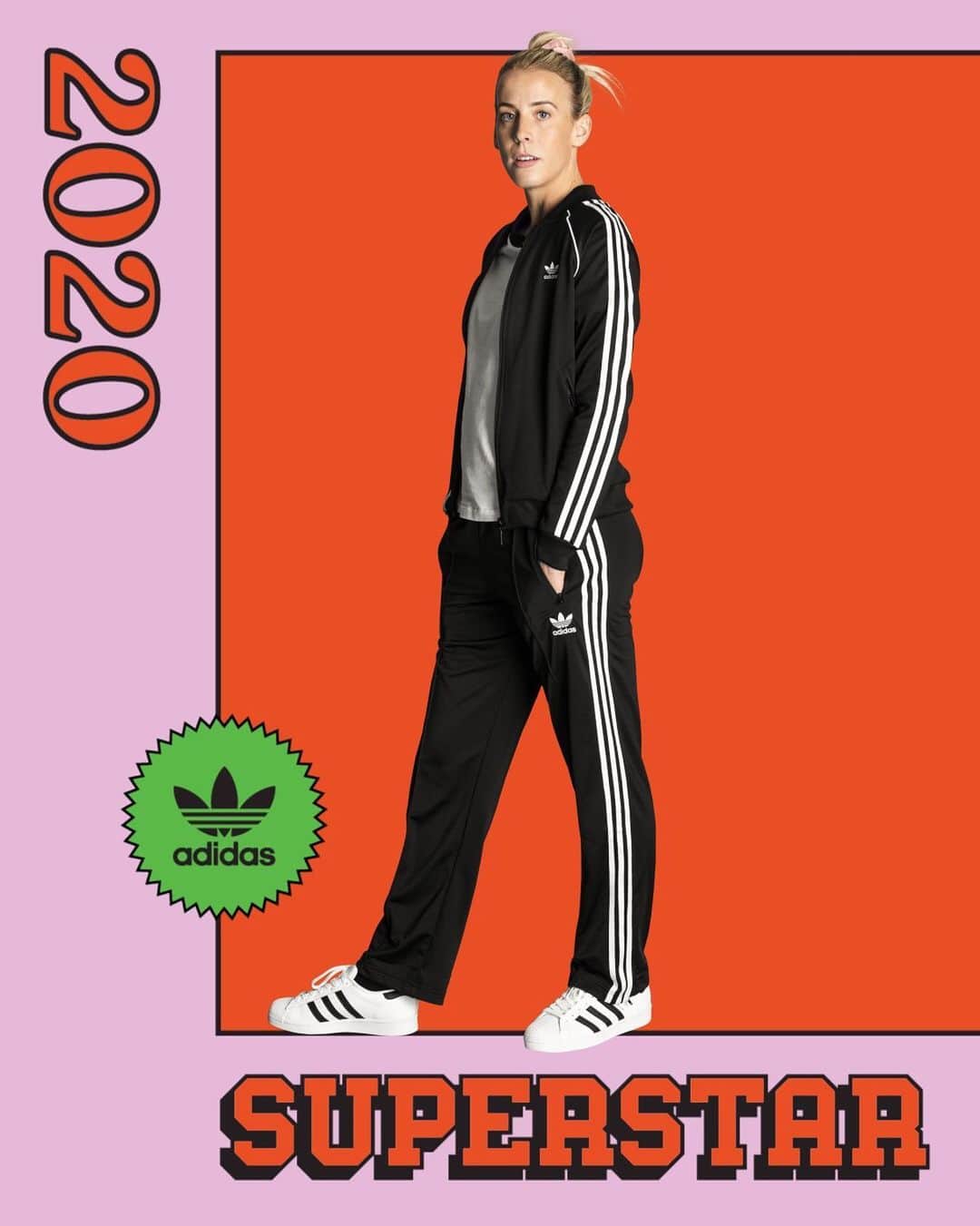 リンジー・シャープのインスタグラム：「From the courts to the streets. A classic that never gets old. 50 years of Superstar. 👟 #adidasSUPERSTAR #createdwithadidas」