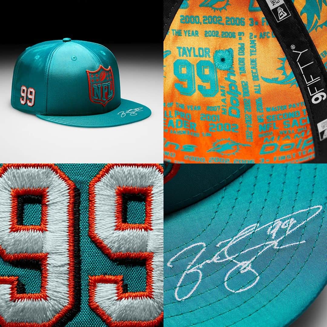 ニューエラ・キャップのインスタグラム：「Celebrate a Miami Dolphins legend! Jason Taylor designed 9FIFTY Snapback just dropped at neweracap.com」