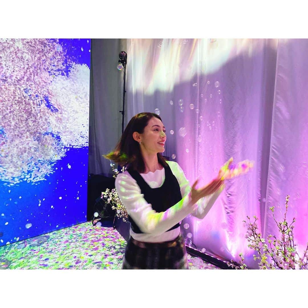 渡辺知夏子さんのインスタグラム写真 - (渡辺知夏子Instagram)「🌸FLOWERS BY NAKED 2020🌸桜🌸 . COREDO室町1 . 日本橋三井ホール . . 1.30thu〜3.1sun . . . 人間感知で絵が動いたり、息を吹きかけると香りがしたり。 ドリンクを置くとお花が咲くテーブル🌼 桜の花びらやシャボン玉も舞ってます🌸 おみくじとかアイス屋さんもあったよ✨ 私飲んだのはレモネード🌸お酒もありました！ 綺麗だし良い香りで癒された🤤 . #flowersbynaked #flowersbynaked2020 #桜　#桜を見る会 #コレド室町 #日本橋三井ホール　 #お花見 #フラワーズバイネイキッド #デジタルアート　#お花見デート」1月30日 16時48分 - chikako_724