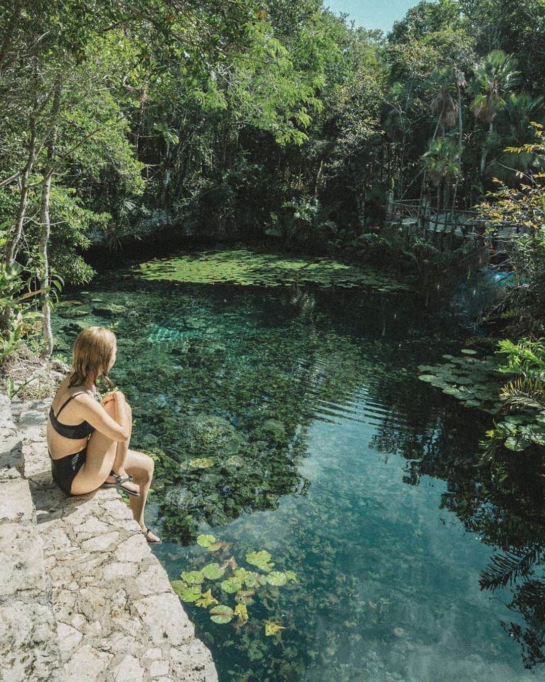 タビジョのインスタグラム：「こんばんは😊 本日の「#タビジョ」はこちら💕 ＊＊＊＊＊＊ 📸@lifestock_yuuki さん 🚩メキシコ「Cenote Dos Ojos」 First time in Cenote💚 . 場所は位置情報の手前のCenote Nic Te Haって場所。 たまたま着いた時、人が居なくて貸切状態。 クリアな水がめちゃくちゃ綺麗で気持ち良かった🥺 ＊＊＊＊＊＊ なんて透き通った水😳 貸切状態なんて羨ましいです🥺 ＊＊＊＊＊＊ @tabi_jyo #タビジョ #タビジョと繋がりたい #tabijyomap_mexico」