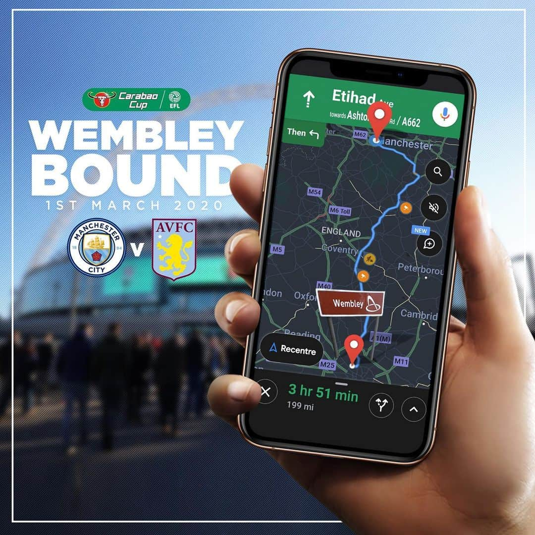 マンチェスター・シティFCさんのインスタグラム写真 - (マンチェスター・シティFCInstagram)「📍 Wembley bound!⠀ ⠀ ⠀ ⠀ #ManCity #CarabaoCup」1月30日 9時03分 - mancity