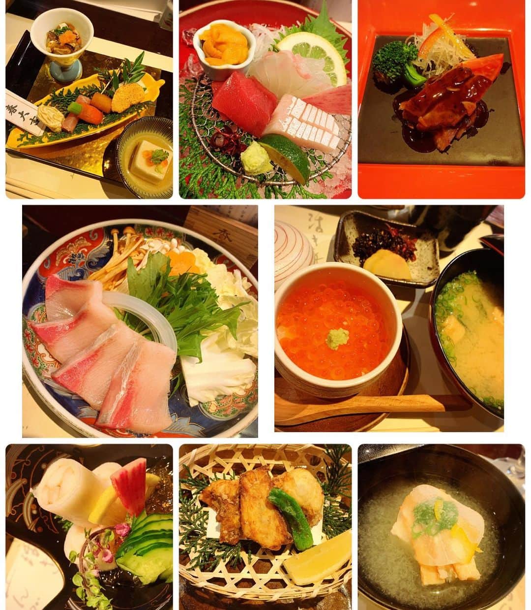 若月雅のインスタグラム：「はい、食べ過ぎました( ・∇・)笑 久しぶりに日本酒も呑んできたよ！ 美味しかった(●´ω｀●) . #和食 #おくどさん小柴」