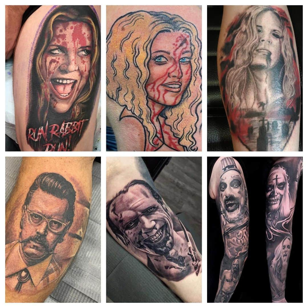 ロブ・ゾンビさんのインスタグラム写真 - (ロブ・ゾンビInstagram)「A bunch of new tattoos from my films. I love seeing these! #3fromhell #thedevilsrejects #31 #houseof1000corpses #sherimoonzombie #robzombie #billmoseley #jeffdanielphillips #richardbrake #sidhaig」1月31日 2時09分 - robzombieofficial