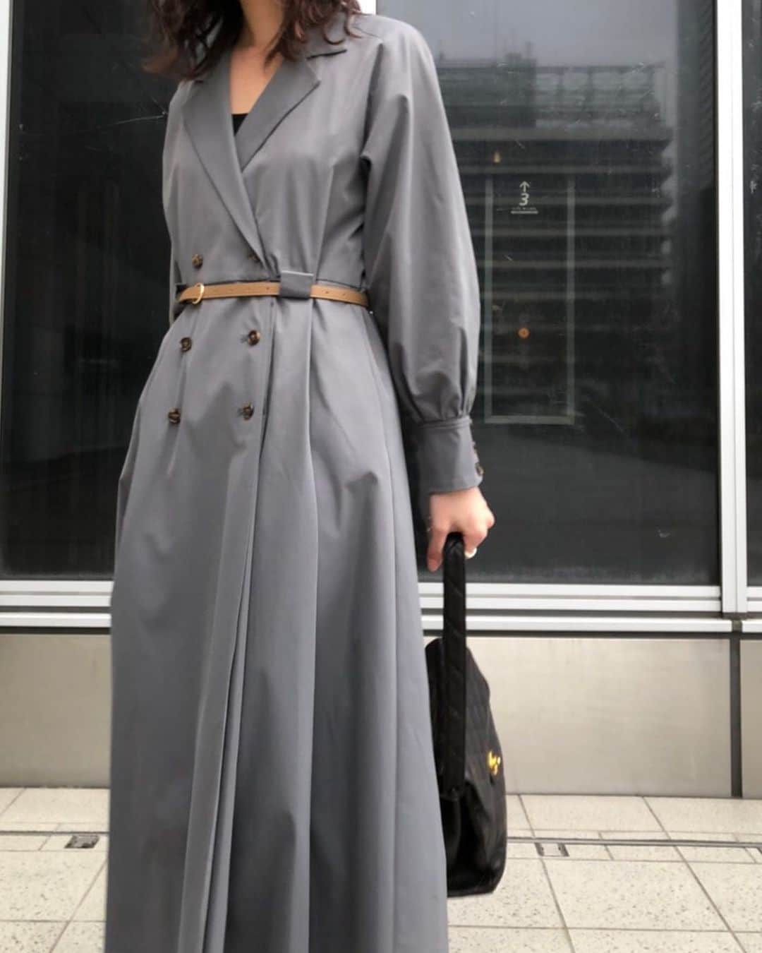 桐谷美玲 アメリヴィンテージ LONG COAT LIKE BELT DRESS 11.17 Release】 MIREI KIRITANI× AMERI NUANCE ART LAYER SHEER