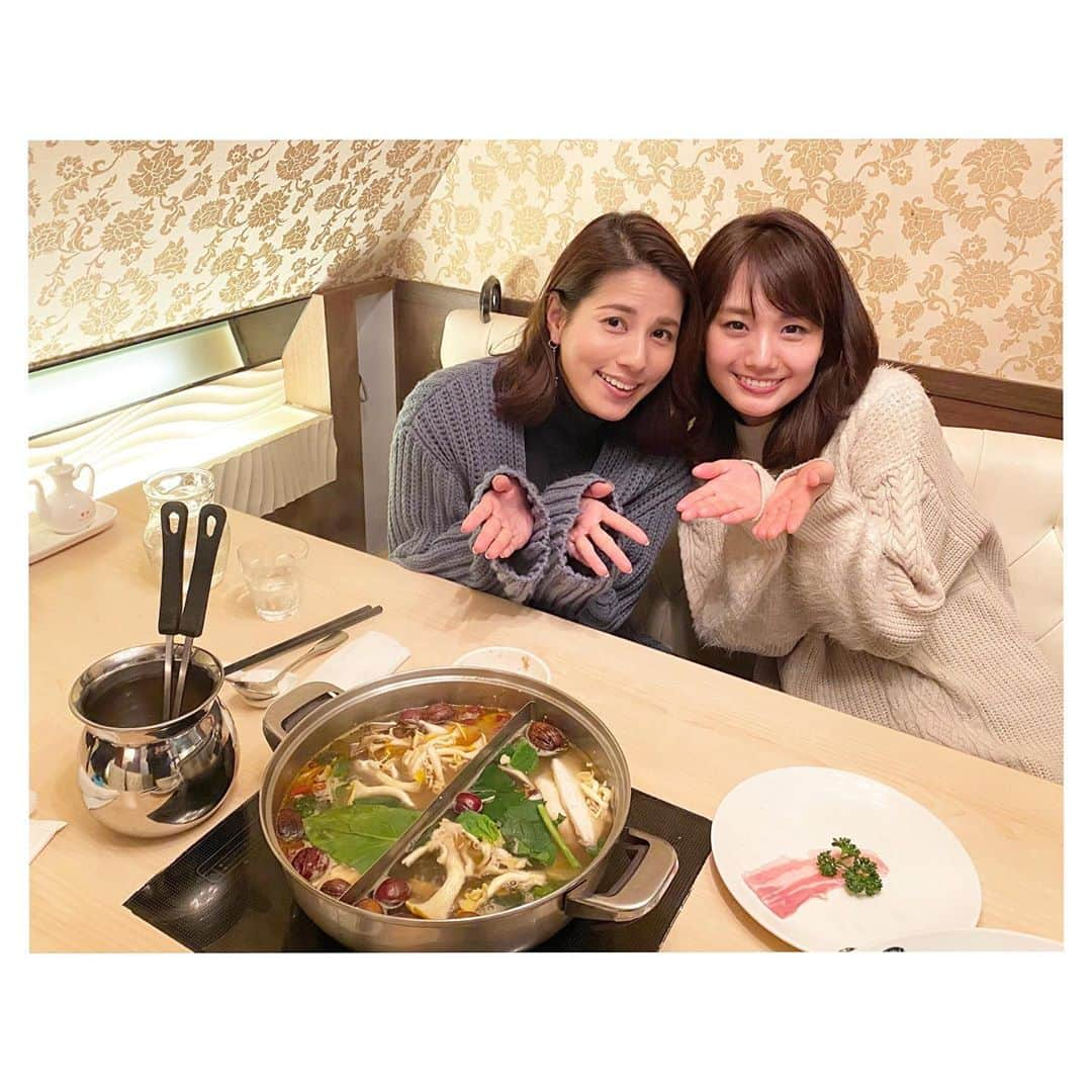 永島優美さんのインスタグラム写真 - (永島優美Instagram)「* 実はわたくし薬膳火鍋が大好きなのです。 あのピリ辛スープと香りがたまりません🥺  一緒に行った清華ちゃんとは服が ブルー × グレーでお揃いでした♡ * #薬膳火鍋 #井上清華 アナ」1月30日 20時59分 - yuumi_nagashima