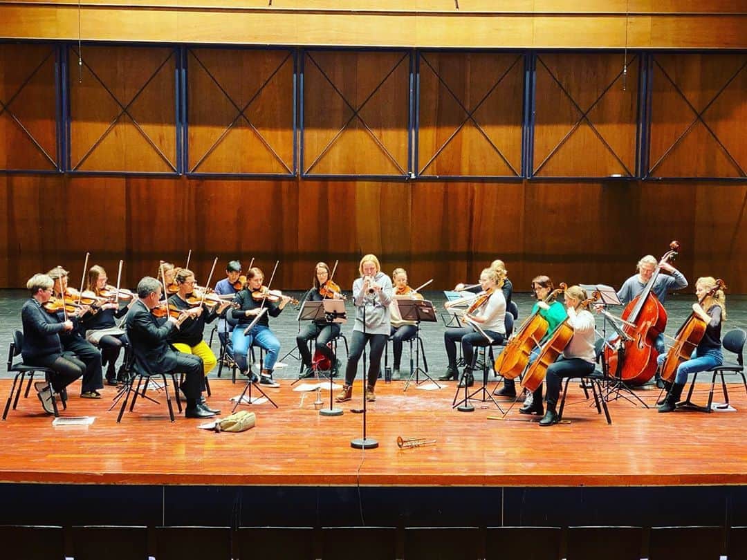 ティーネ・ティング・ヘルセットのインスタグラム：「Dress rehearsal! Concert tonight! @trondheimsolistene #jamesmacmillan #bachvivaldi @olavshallen」