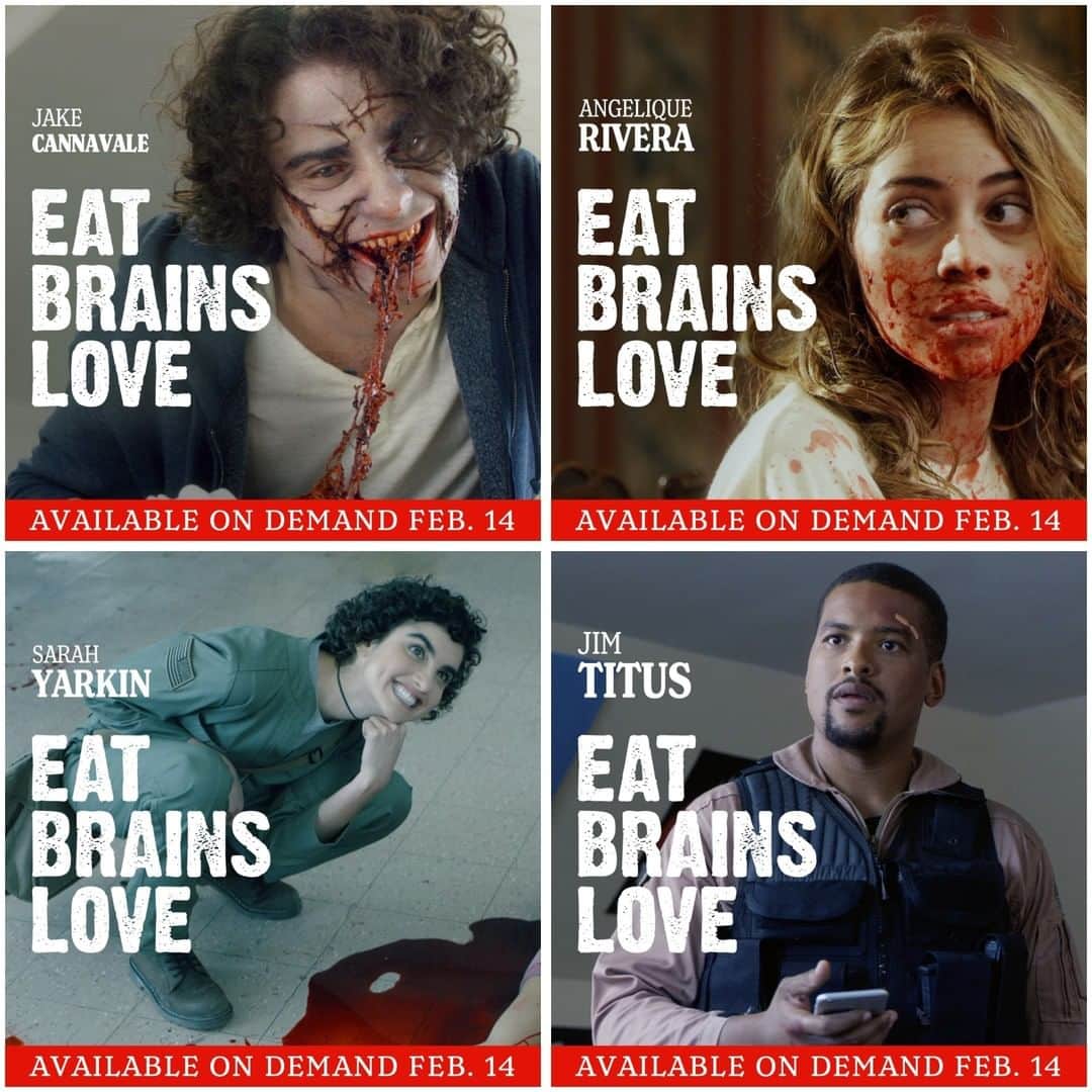 ジム・タイタスのインスタグラム：「They're on the run...We're on their trail. EAT BRAINS LOVE coming to Select Theaters and On Demand Nationwide on February 14! "...stands on its own two rotting feet as one of the funniest and most memorable teenage zombie movies we’ve seen in years" - @dreadcentral #eatbrainslove #eatbrainslovemovie」