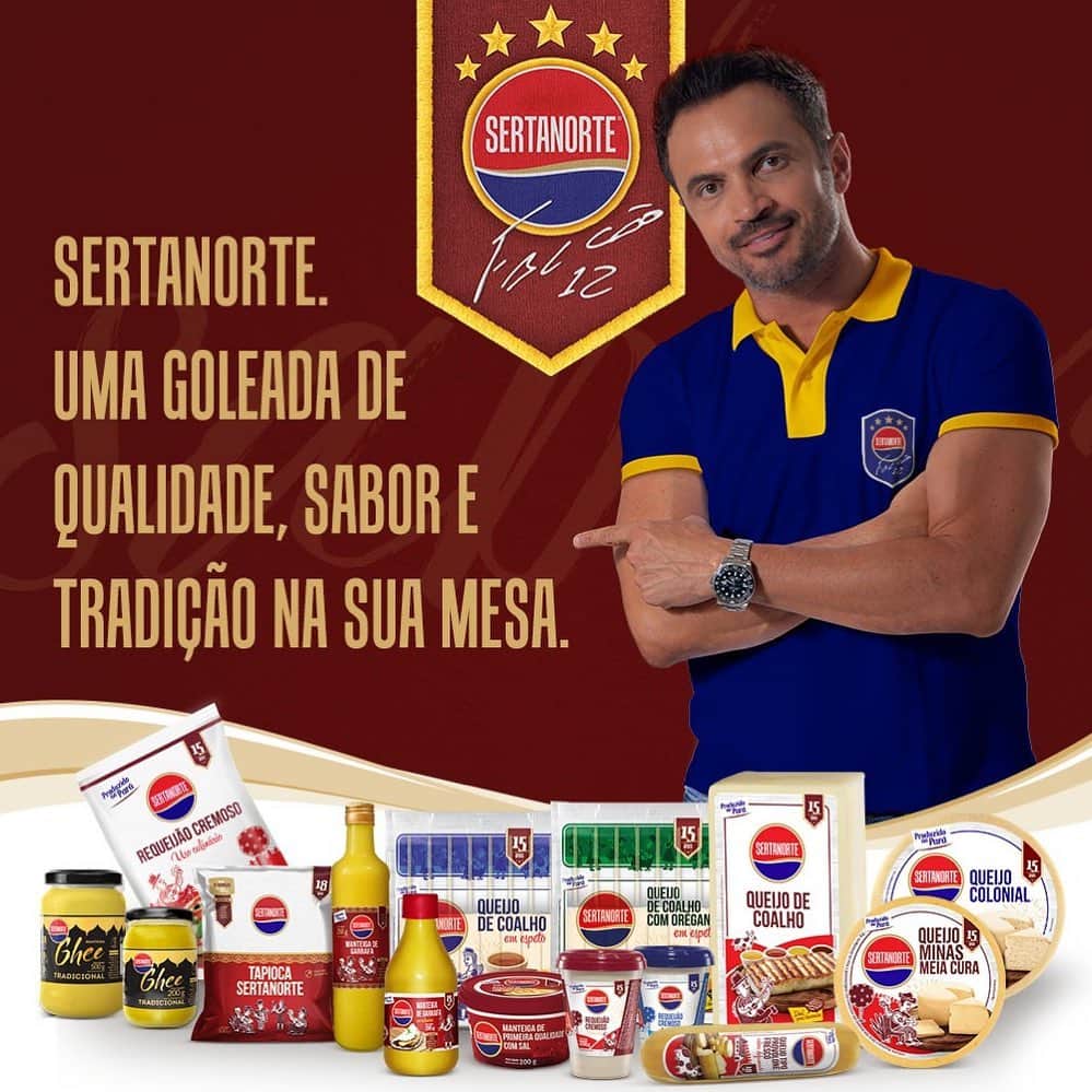 アレッサンドロ・ローザ・ヴィエイラのインスタグラム：「Fala pessoal,se liga na Seleção de produtos da @sertanorte  São queijos 🧀 desde o famoso coalho até o tradicional!  Tem também linhas de manteigas especiais,como a de garrafa e varias outras... Ahhh tem tapioca também 😋  SERTANORTE.  UMA GOLEADA DE QUALIDADE, SABOR E TRADIÇÃO NA SUA MESA. @sertanorte」
