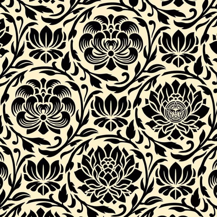 Shepard Faireyのインスタグラム：「FLORAL HARMONY (FULL SET & PAIRS) AVAILABLE TUESDAY, FEBRUARY 4TH! ⠀⠀⠀⠀⠀⠀⠀⠀⠀ I’m always creating new patterns to use in my street installs and fine art pieces. I used to buy discontinued wallpaper to incorporate patterns into my art, but now I design and print my own. I think these look nice as stand alone prints, not just repeat patterns, so I’m releasing a 100 print edition of eight versions. I’m happy with the blue variations that make sense with the expanded color palette of my more recent art. There will be a few of the full matching numbered sets (all eight prints) available at a lower price per print as well. Check out the details below! -Shepard ⠀⠀⠀⠀⠀⠀⠀⠀⠀ Floral Harmony. Silkscreen on cream Speckle Tone Paper. 18 x 24 inches. Signed by Shepard Fairey. Numbered edition of 100. Limited quantities of the FULL set (all eight prints) will be sold at a discounted price of $280. PAIRS of each color way will be sold for $90: Dark Blue Yin/Yang, Light Blue Yin/Yang, Black Yin/Yang, Red Yin/Yang. Available on Tuesday, February 4th @ 10AM PDT at store.obeygiant.com/collections/prints. Max order: 1 of each set per customer/household. *Orders are not guaranteed as demand is high and inventory is limited.* Multiple orders will be refunded. International customers are responsible for import fees due upon delivery.⁣ ALL SALES FINAL.」
