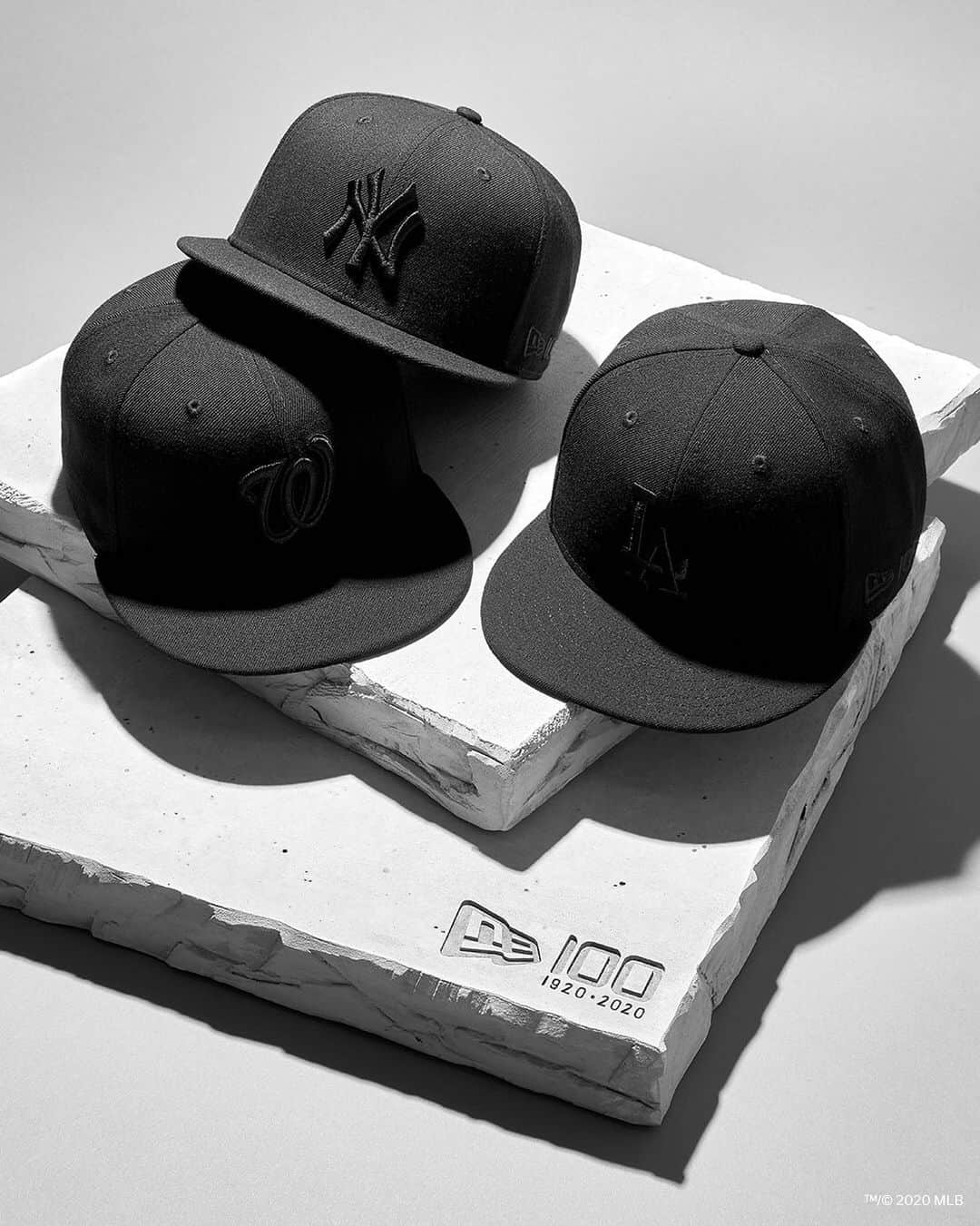 ニューエラ・キャップのインスタグラム：「Introducing the MLB Black Wool #59FIFTY Fitted Collection. The first of many drops this year celebrating the 100th Anniversary of #NewEraCap. Available exclusively at neweracap.com」