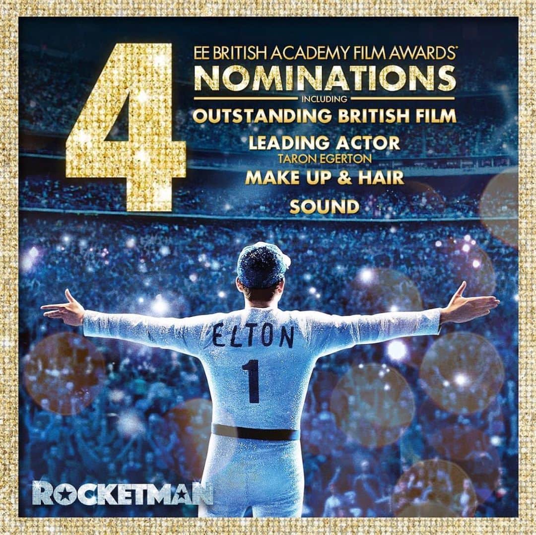 クラウディア・シファーさんのインスタグラム写真 - (クラウディア・シファーInstagram)「Another congratulations to the whole Rocketman team, this time for 4 #EEBAFTAS nominations! Outstanding British Film, Leading Actor @taron.egerton, Make Up & Hair and Sound 🚀💫 @rocketmanmovie @bafta」1月7日 18時13分 - claudiaschiffer