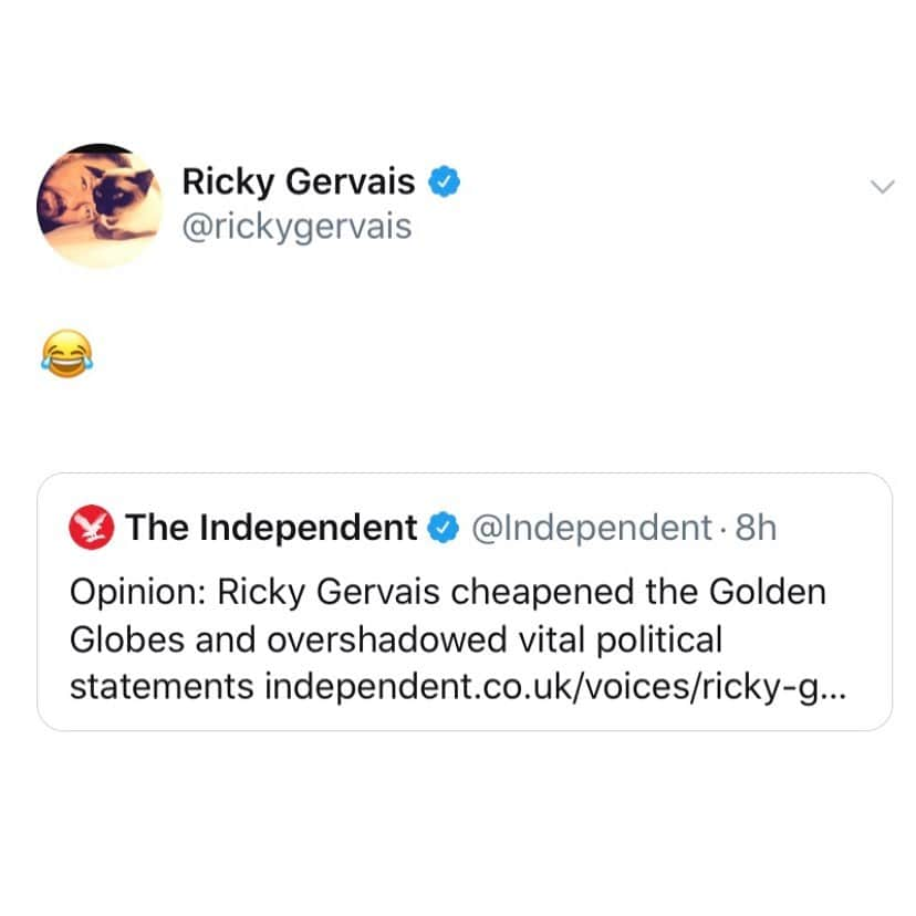 リッキー・ジャーヴェイスさんのインスタグラム写真 - (リッキー・ジャーヴェイスInstagram)「😂」1月7日 17時03分 - rickygervais