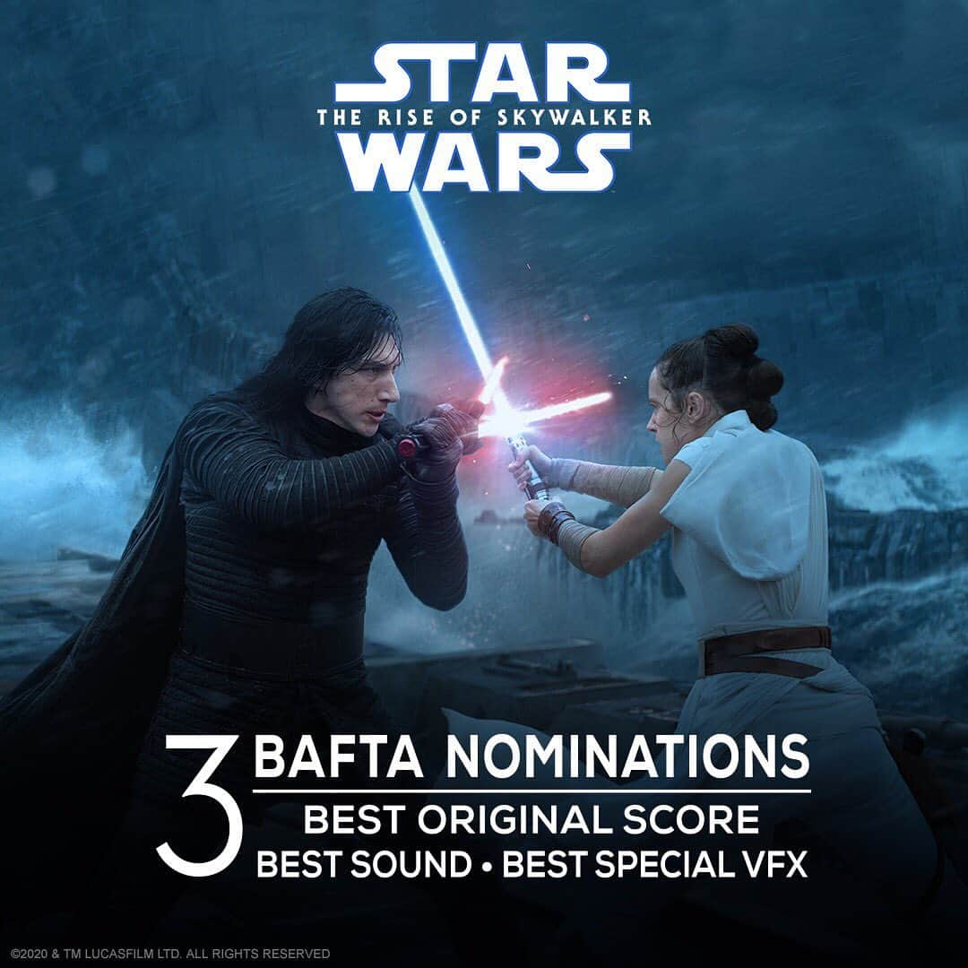 スター・ウォーズさんのインスタグラム写真 - (スター・ウォーズInstagram)「‪Congratulations to Star Wars: #TheRiseOfSkywalker on their three #EEBAFTAs Award nominations for Best Original Score, Best Sound, and Best Special Visual Effects.‬」1月8日 0時26分 - starwars