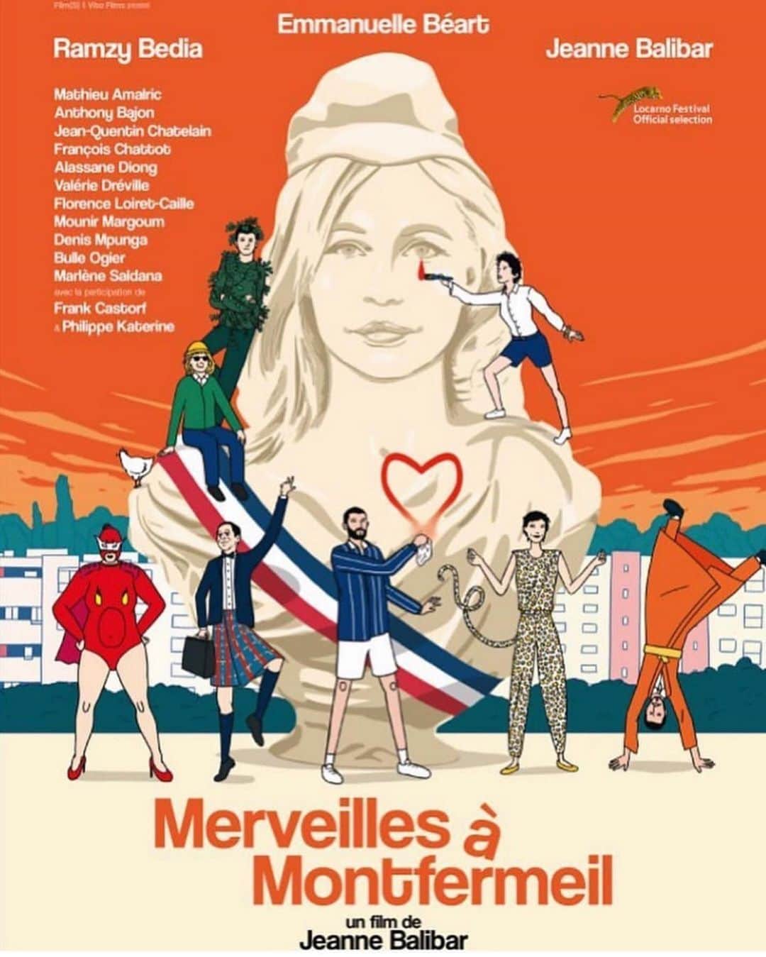 エマニュエル・ベアールのインスタグラム：「#Repost @emmanuellebeart ・・・ Sortie le 8 janvier !!! #jeannebalibar❤️ @zyram1  @jeannebalibar  #mathieuamalric  #jeanquentinchatelin @florenceloiretcaille ( ma pepette) @mounirmargoum @philippekaterine @marlenesaldanana #bulleogier  #frankcastorf 🙏🏻......et tant d’autres ....」