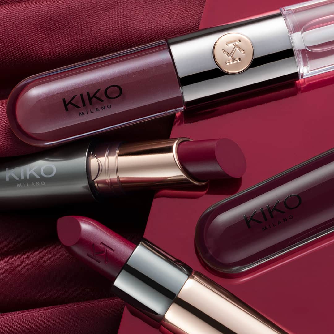 KIKO MILANOさんのインスタグラム写真 - (KIKO MILANOInstagram)「Deep wine shades in all the finishes you love 🍷 Which one’s your winter winner? Unlimited Double Touch 123-124- Unlimited Stylo 19 - Gossamer Emotion Creamy Lipstick 110」1月8日 2時01分 - kikomilano