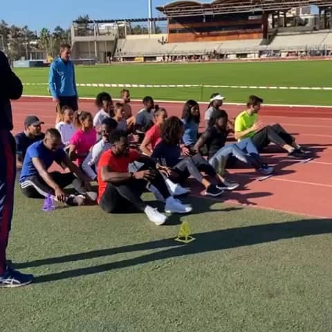 クリストフ・ルメートルのインスタグラム：「On innove une nouvelle technique de relais pour le 4x100m 👌🏻😂 #asics #stage #equipedefrance #athletisme #relais #4x100m 📷 @pascalmartinot」