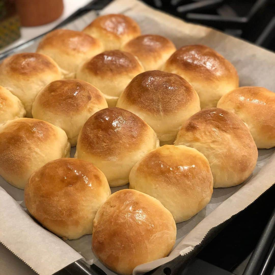 早見優さんのインスタグラム写真 - (早見優Instagram)「Made some dinner rolls! Yum! 今夜はロールパンにチャレンジし、作ってみました。 手作りロールパンはふわふわで美味しい。  #dinnerrolls  #ロールパン  #パン作り  #breadmaking」1月8日 21時04分 - yuyuhayami