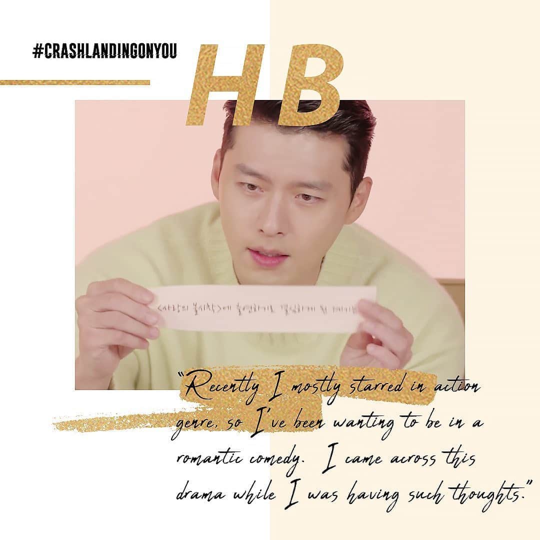 ヒョンビンのインスタグラム：「What made you choose to act in Crash Landing on You? —— #crashlandingonyou #사랑의불시착 #hyunbin #현빈 #ヒョンビン #玄彬」