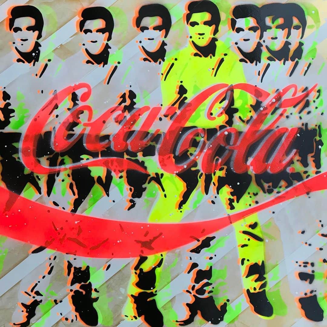 LOOTONEのインスタグラム：「LOOTONE Stencil 2020 "Elvis Presley & Coca Cola"  Size : F20 (730cm X 605cm X 2.5cm)」
