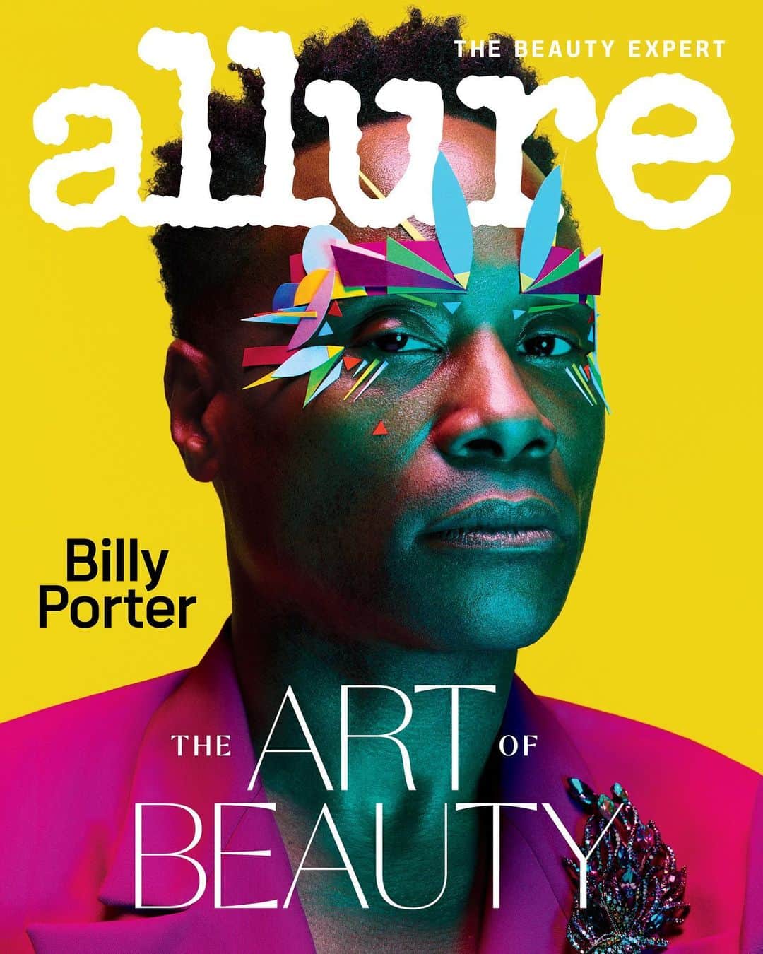 ニコラ・フォルミケッティのインスタグラム：「Iconic @theebillyporter for @allure ❤️ first male to be featured on the cover of allure history 💛 Photography by @benhassett 💚makeup art by @peterphilipsmakeup 🧡grooming by @melissa.dezarate 💙 fashion by me ✌🏼❤️🧡💛💚💙💜🖤🤍🤎」